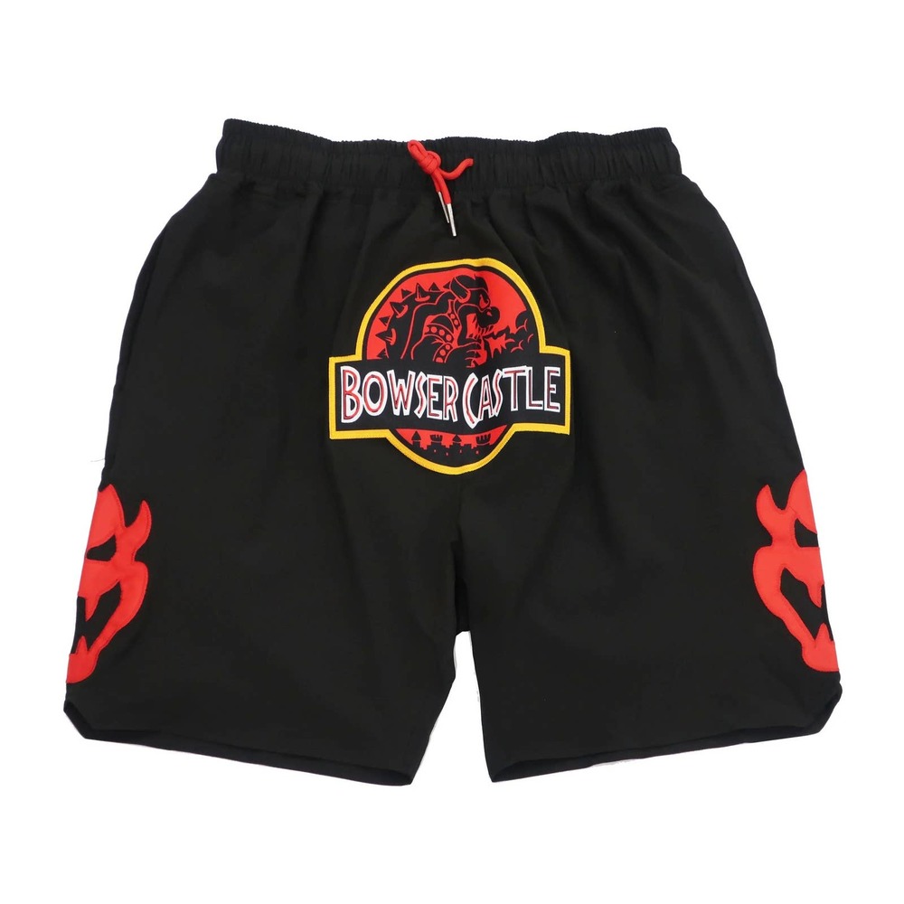 Bowser Castle Super Mario Men's Headgear Classics Basketball Shorts - Black